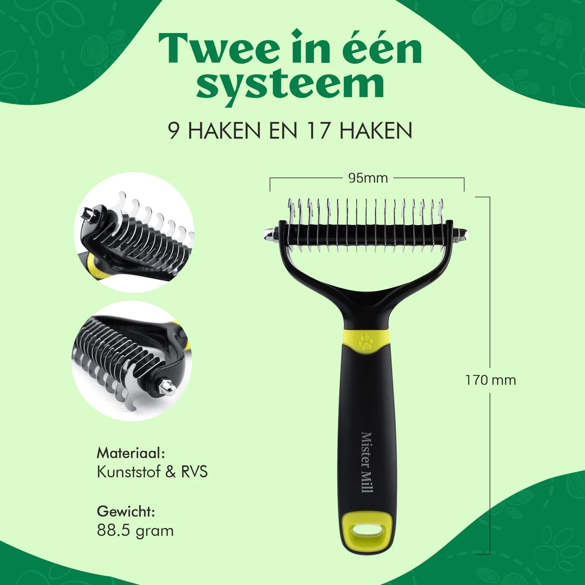 Mister Mill Professionele Set Slicker Honden Kattenborstel Plus Nagelknipper Plus Ondervacht Kam 5 Mister Mill Professionele Set Slicker Honden Kattenborstel Plus Nagelknipper Plus Ondervacht Kam - Afbeelding 3