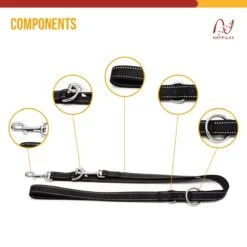 Happilax Dog Leash 2m Adjustable - Black/Reflective - 3-Step Adjustable Leash - Double Leash, Tug Leash - Geschikt Als Hondenriem Voor Grote Honden Of Als Sleepriem Voor Kleine Honden. 11 Happilax Dog Leash 2m Adjustable - Black/Reflective - 3-Step Adjustable Leash - Double Leash, Tug Leash - Geschikt Als Hondenriem Voor Grote Honden Of Als Sleepriem Voor Kleine Honden. -Hondenproducten 1200x1200 3