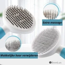 Merkloos Dierenborstel - Haarborstel Huisdieren - Borstel Voor Vacht Huisdier - Borstel Kat - Borstel Hond - Makkelijk Haar Verwijderen Met één Klik - Inclusief Speeltje - Kam Huisdier - Vachtverzorging - Massage -Hondenproducten 1200x1200 310