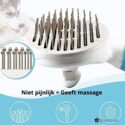Merkloos Dierenborstel - Haarborstel Huisdieren - Borstel Voor Vacht Huisdier - Borstel Kat - Borstel Hond - Makkelijk Haar Verwijderen Met één Klik - Inclusief Speeltje - Kam Huisdier - Vachtverzorging - Massage -Hondenproducten 1200x1200 312