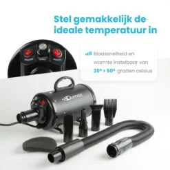 Qumax Professionele Hondenföhn Met 4 Opzetstukken – Waterblazer Voor Honden – Stil Design – Compact En Modern - Zwart -Hondenproducten 1200x1200 365