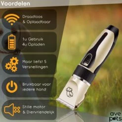 AVE Pets® Complete Hondentondeuse Set - Draadloos Tondeuse - Scheerapparaat Voor Je Hond Of Kat - Huisdier Trimmer - Professionele Dierentondeuse - Dieren Verzorging -Hondenproducten 1200x1200 428