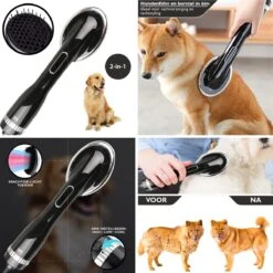 RoiPets® Hondenfohn 2 In 1 – 1000W - Honden Droger – Met Borstel - Waterblazer - Haar Verzorging - Honden Borstel Zwart - Honden/Katten/Dieren -Hondenproducten 1200x1200 466