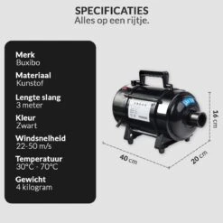 Hondenföhn/Waterblazer - Verstelbare Vermogen Standen (500W Tot 2400W) En Verstelbare Temperatuur - Zwart 16 Hondenföhn/Waterblazer - Verstelbare Vermogen Standen (500W Tot 2400W) En Verstelbare Temperatuur - Zwart -Hondenproducten 1200x1200 486