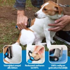 Woodoro 2-Zijdige Kattenkam Voor Ondervacht - Voorkomt Haaruitval - Verwijdert Klitten -Hondenproducten 1200x1200 554