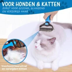 Woodoro 2-Zijdige Kattenkam Voor Ondervacht - Voorkomt Haaruitval - Verwijdert Klitten -Hondenproducten 1200x1200 555