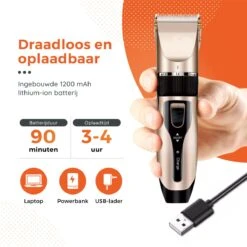 PetGoods Hondentondeuse - 10 Delige Set - Katten & Honden - Draadloos - Low Noise - Incl. Schaar, Nagelknipper, Vijl & Kam -Hondenproducten 1200x1200 671