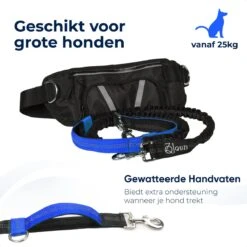 Canicross Looplijn Hond Met Heupriem Voor Hardlopen - Elastische Handsfree Hondenriem - Honden Trainingslijn - 150/200cm - Blauw -Hondenproducten 1200x1200 70