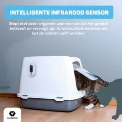 Vulpes Pets® Kattenbak Geurverdrijver PRO - Ozon En Negatieve Ionen Functie - Infraroodsensor - Oplaadbaar - Geurverwijderaar - Air Eliminator - Wit -Hondenproducten 1200x1200 794