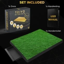 Toivo HondenToilet Kunstgras - Zwart - Geurafstotend - 62 X 49 X 6.6 CM - Honden Wc Outdoor - Zindelijkheidstraining Hond - Puppy Pads - Dierentoilet -Hondenproducten 1200x1200 828