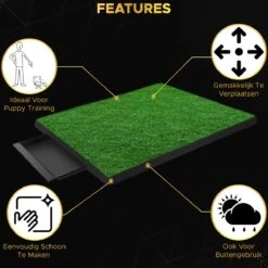 Toivo HondenToilet Kunstgras - Zwart - Geurafstotend - 62 X 49 X 6.6 CM - Honden Wc Outdoor - Zindelijkheidstraining Hond - Puppy Pads - Dierentoilet -Hondenproducten 1200x1200 829