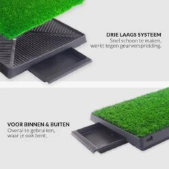 Merkloos Hondentoilet Kunstgras Met Bak - Indoor Dierentoilet - Uitneembare Opvangbak - Puppy Training Pets - Outdoor/Balkon/Tuin/Indoor Toilet - 50x64 Cm -Hondenproducten 1200x1200 832
