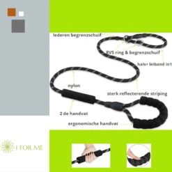 1FORME Hondenriem 15-25kg - Sliplijn Hond REFLECTEREND 2m, 1cm Ø - Jachtlijn 2 Ergonomische Handvaten - Dubbel Stop -Hondenproducten 1200x1200 85