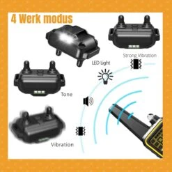 W&Z® Anti Blafband Inclusief Afstandsbediening- 3-60KG - Diervriendelijk - Zonder Schok - Vibratie/Audio/Licht - Anti Blaf Band - Water Bestendig -Hondenproducten 1200x1200 916