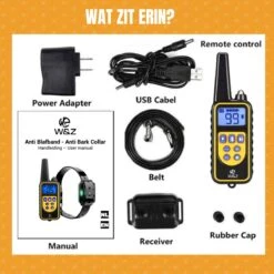 W&Z® Anti Blafband Inclusief Afstandsbediening- 3-60KG - Diervriendelijk - Zonder Schok - Vibratie/Audio/Licht - Anti Blaf Band - Water Bestendig -Hondenproducten 1200x1200 917