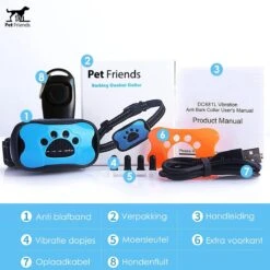 PetFriends Anti Blafband Zonder Schok - Gratis Hondenfluit - USB Oplaadbaar - Anti Blaf Apparaat - Opvoedingshalsband - Voor Grote En Kleine Honden -Hondenproducten 1200x1200 925