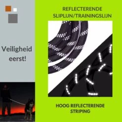 1FORME Hondenriem 15-30kg - Sliplijn Hond REFLECTEREND 2m, Ø 1.2cm - Jachtlijn 2 Ergonomische Handvaten - Dubbel Stop -Hondenproducten 1200x1200 93