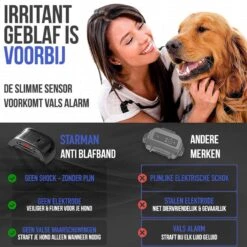 STARMAN Anti Blafband Voor Honden - 3-60KG - Diervriendelijk - Zonder Schok - Vibratie En Audio - Anti Blaf Band -Hondenproducten 1200x1200 957