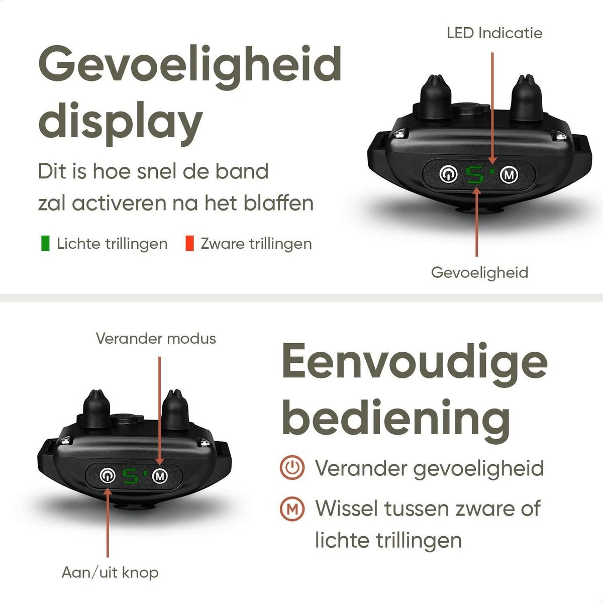 Premium Anti Blafband - Diervriendelijke Opvoedingshalsband Zonder Schok - Trainingshalsband Voor Grote En Kleine Honden - Anti Blaf Band - Correctie Halsband 7 Premium Anti Blafband - Diervriendelijke Opvoedingshalsband Zonder Schok - Trainingshalsband Voor Grote En Kleine Honden - Anti Blaf Band - Correctie Halsband - Afbeelding 5