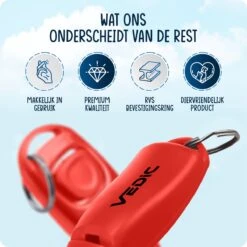 VEDIC® - Luxe Clicker Met Fluit - Clickertraining - Rood - Bevestigingsring - Fluit - Hondentraining -Hondenproducten 1200x1200 988