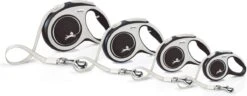Hondenriem - Looplijn - FLEXI Rollijn NEW COMFORT Tape - L - ZWART - 8 Meter -Hondenproducten 1200x465