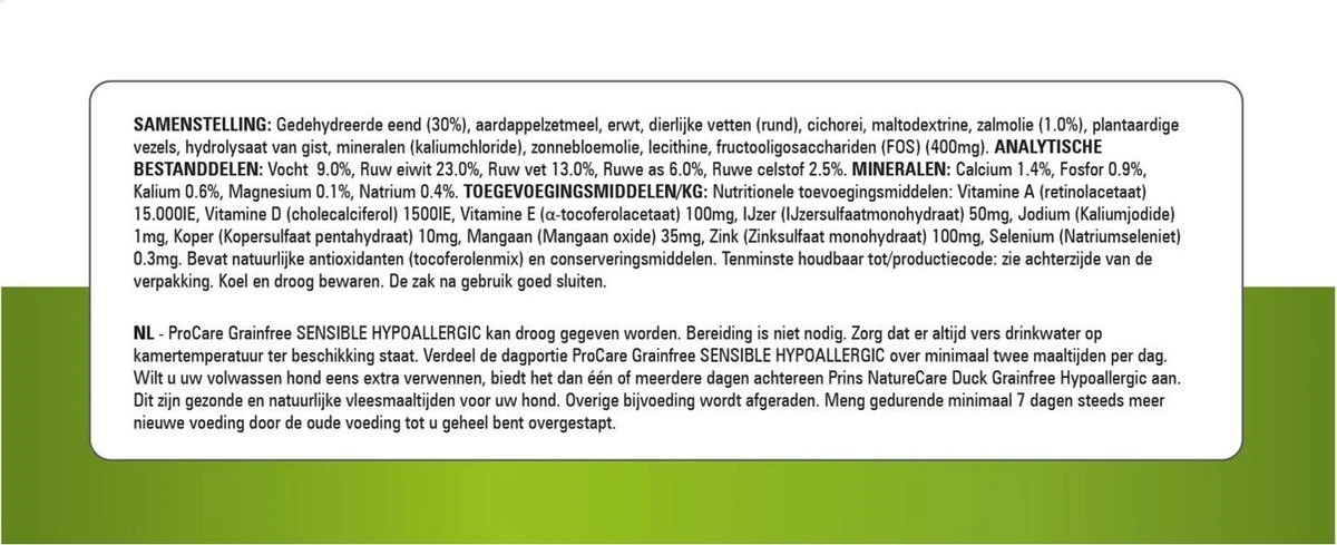 Prins Procare Graanvrij Sensible Hypoallergic - 12 KG 9 Prins Procare Graanvrij Sensible Hypoallergic - 12 KG - Afbeelding 7