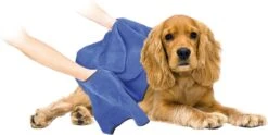 Dierenhanddoek Microvezel - Honden En Katten - Incl. Handvatten - 40x60 Cm - Blauw -Hondenproducten 1200x600 2