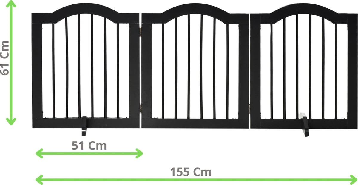 Paws & Claws - Hondenhek Deurhekje - Dog Barrier - 154,5 X 61 Cm - Opvouwbaar - Zwart 7 Paws & Claws - Hondenhek Deurhekje - Dog Barrier - 154,5 X 61 Cm - Opvouwbaar - Zwart - Afbeelding 5