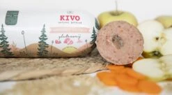 Kivo Petfood Houdbare Worst 12 X 600 Gram Kip & Zalm - Zacht Gestoomd Vlees - Glutenvrij Zonder Andere Fratsen -Hondenproducten 1200x660