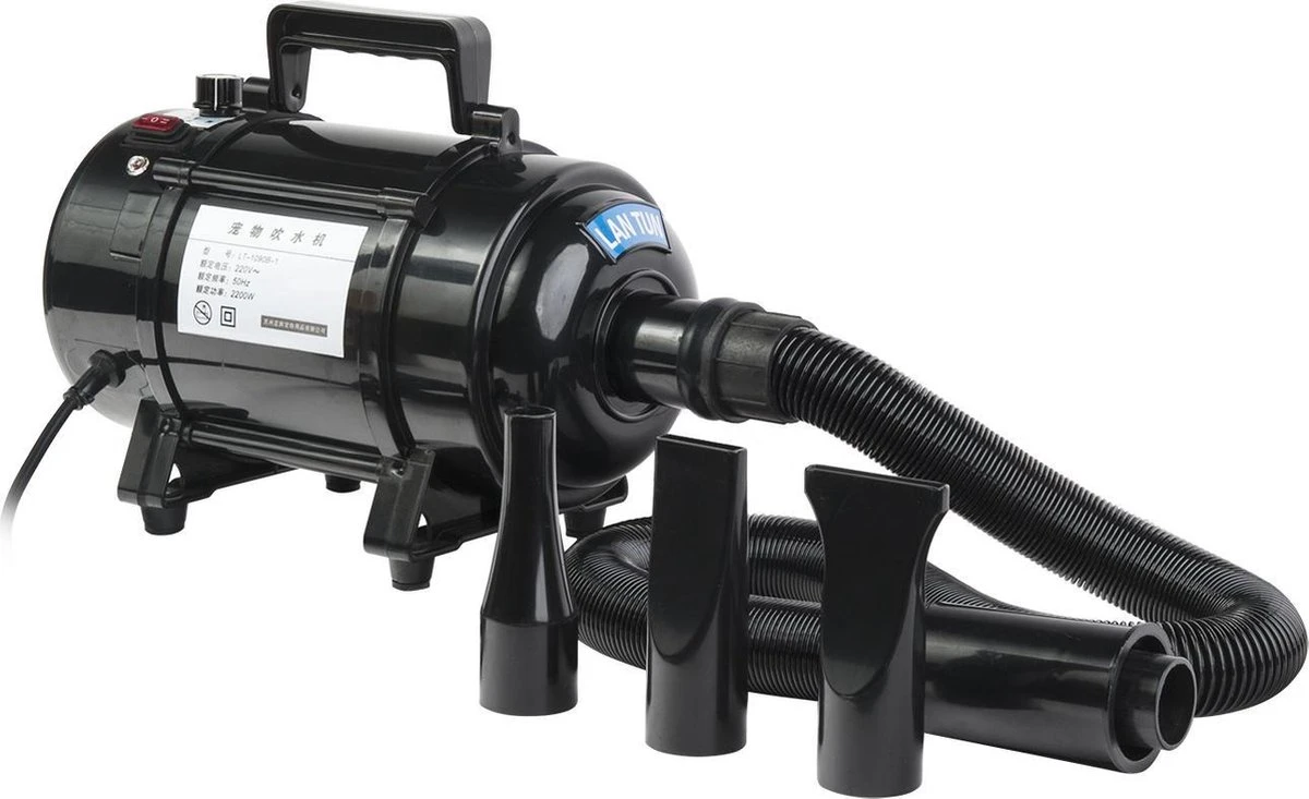 Hondenföhn/Waterblazer - Verstelbare Vermogen Standen (500W Tot 2400W) En Verstelbare Temperatuur - Zwart 5 Hondenföhn/Waterblazer - Verstelbare Vermogen Standen (500W Tot 2400W) En Verstelbare Temperatuur - Zwart - Afbeelding 3