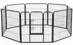 Merkloos Hondenren - Puppyren - Hondenkennel - 8 Kennelpanelen - Staal - 80 Cm Hoog - 640 Cm Omtrek - Uitbreidbaar -Hondenproducten 1200x737 5
