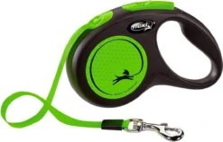 Flexi New Neon Tape - Hondenriem - Zwart/Groen - M - 5 M - (<25 Kg) -Hondenproducten 1200x770 1