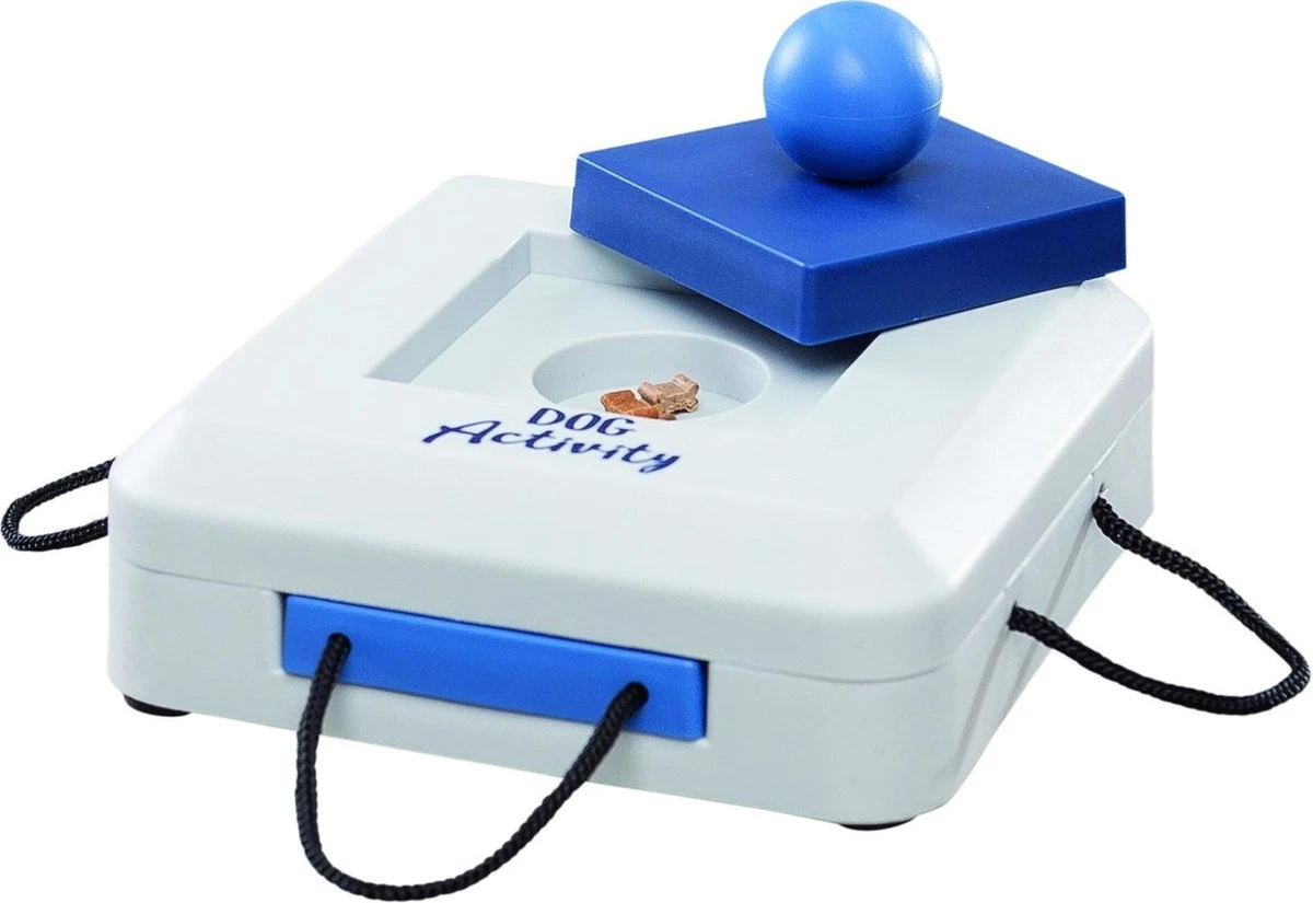 Trixie Dogtoy Dog Activity Strategy Game Gamble Box - Piepend Speelgoed - 15cm X 15cm X 9cm - Zwart/rood/oranje 4 Trixie Dogtoy Dog Activity Strategy Game Gamble Box - Piepend Speelgoed - 15cm X 15cm X 9cm - Zwart/rood/oranje - Afbeelding 2