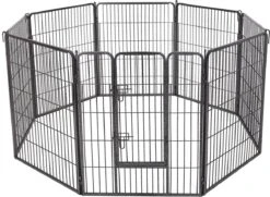 MaxxPet Puppyren - Hondenbench - Hondenren- Puppyren Met 8 Kennelpanelen - Staal -80 X 100 Cm Ø 210 Cm -Hondenproducten 1200x879