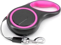 IGOODS - Uitlaatriem - Honden Riem - Katten Riem - Uitlaatriem Voor Dieren - Rollijn - 5 Meter Lang Roze -Hondenproducten 1200x883