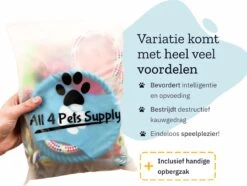 All 4 Pets Supply® Honden Speelgoed Set Geschikt Voor Puppy's T/m Middelgrote Honden - 12 Stuks - Hondenspeeltjes - Intelligentie - Touw - Flostouw - Bijtring - Bal -Hondenproducten 1200x905 3