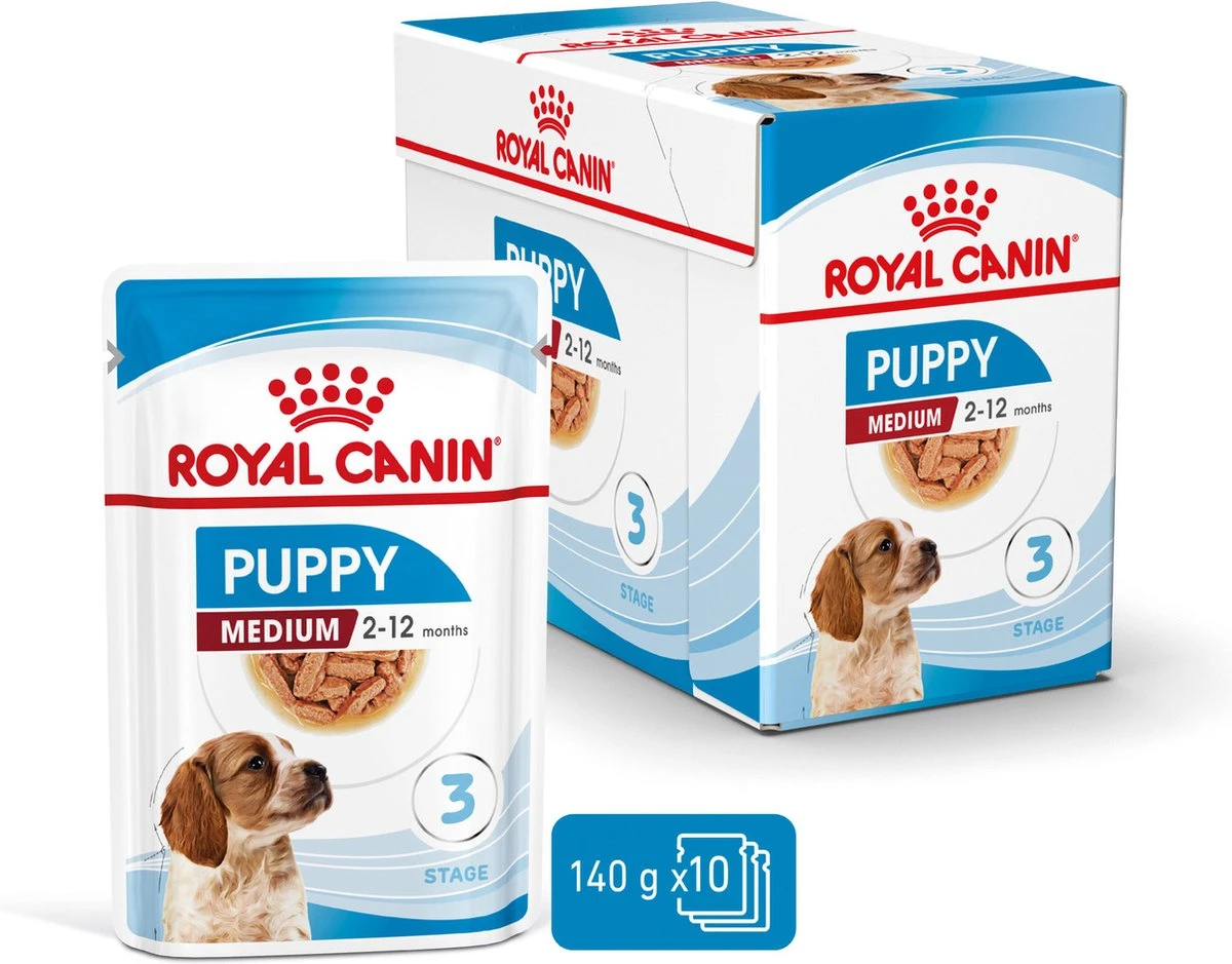 Royal Canin Shn Medium Puppy Pouch - Hondenvoer - 10 X 140 G 18 Royal Canin Shn Medium Puppy Pouch - Hondenvoer - 10 X 140 G - Afbeelding 16