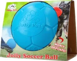 Jolly Pets Jolly Soccer Ball – Hondenspeelgoed – Hondenspeeltjes Voor Binnen En Buiten – Hondenbal Voor Honden – Hondenvoetbal – Jollyflex Stevig Kunststof – Drijvend Hondenspeeltje – Ø20cm – Licht Blauw -Hondenproducten 1200x954 2