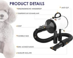 Forgoods Professionele Hondenfohn - Waterblazer Voor Honden - Hondenfohn Met 4 Opzetstukken - 2800W Verstelbaar Vermogen - Roze 14 Forgoods Professionele Hondenfohn - Waterblazer Voor Honden - Hondenfohn Met 4 Opzetstukken - 2800W Verstelbaar Vermogen - Roze -Hondenproducten 1200x954