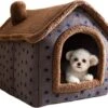 Château Animaux® Hondenhuis - Kattenhuis - 50 X 40x 46 Cm - Dierenhuis - Kattenhok - Hondentent - Hondenhuisjes Voor Binnen - Bruin -Hondenproducten 1200x985