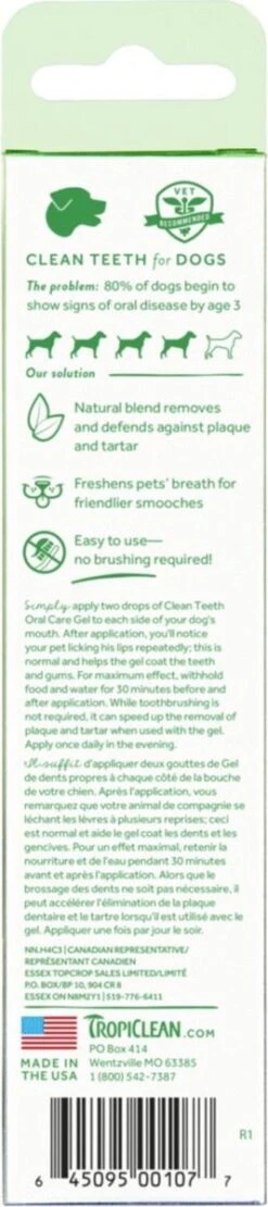 Tropiclean Fresh Breath Clean Teeth Oral Care Gel - Gebitsverzorging - Mint 59 Ml -Hondenproducten 267x1200 2