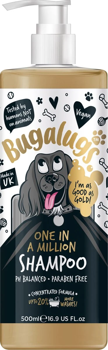 Bugalugs - Hondenshampoo - One In A Million - Alle Vachttypes - Fles Met Pompje - Vegan - 500 Ml 3 Bugalugs - Hondenshampoo - One In A Million - Alle Vachttypes - Fles Met Pompje - Vegan - 500 Ml
