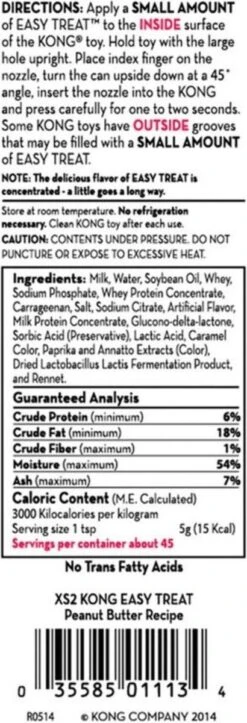 Kong Easy Treat Spuitbus Pindakaas 227 Gr -Hondenproducten 410x1200