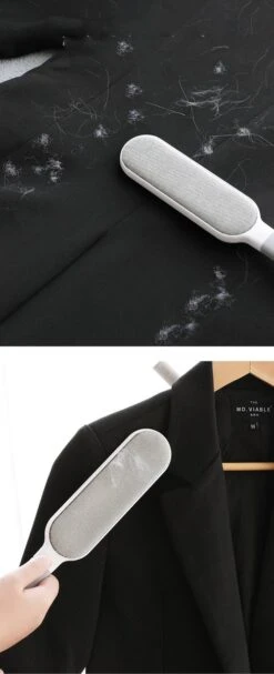 IGOODS - Pet Hair Remover - Hond & Kat Roller Brush - Dubbelzijdig Bont Ontharingsgereedschap Met Zelfreinigende Basis - Reismaatborstel - Voor Kleding - Bank - Tapijt - Autostoel GRIJS -Hondenproducten 488x1200