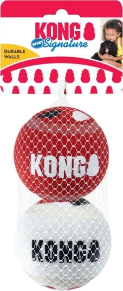 KONG Signature Speelballen S - Steviger Dan Tennisballen - Niet Schurend Materiaal - Speelbal Voor Honden - 3 Stuks -Hondenproducten 506x1200 1