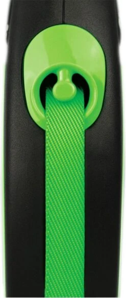Flexi New Neon Tape - Hondenriem - Zwart/Groen - M - 5 M - (<25 Kg) -Hondenproducten 508x1200