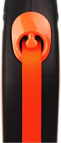 Flexi New Neon Tape - Hondenriem - Zwart/Oranje - M - 5 M - (<25 Kg) -Hondenproducten 509x1200 1