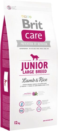 Brit Care Hypo-allergeen Junior - Large Breed Lam En Rijst -12kg -Hondenproducten 531x1200