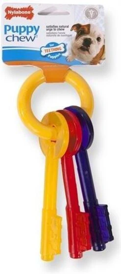 Nylabone Puppy Teething Key Flexible Geel&Blauw&Rood - Hondenspeelgoed - Wolf Tot 16kg -Hondenproducten 532x1200 1