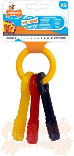 Nylabone Puppy Teething Key Flexible Geel&Blauw&Rood - Hondenspeelgoed - Wolf Tot 16kg -Hondenproducten 577x1200 2